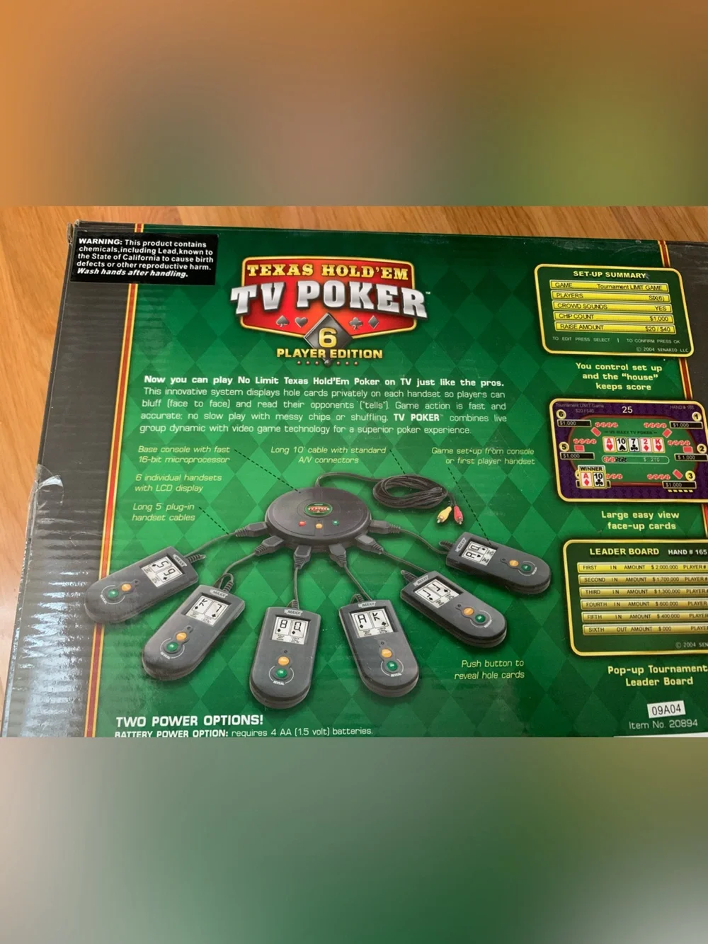 Texas Hold 'Em TV Poker 6-Player Edition Console Game - Green